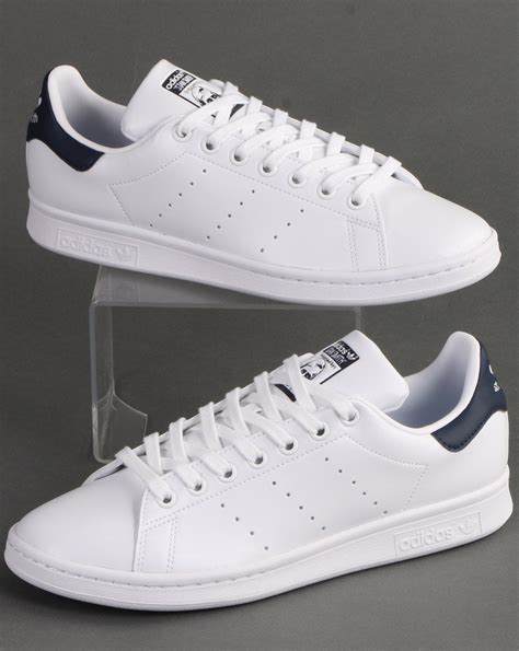 stan smith white navy signature